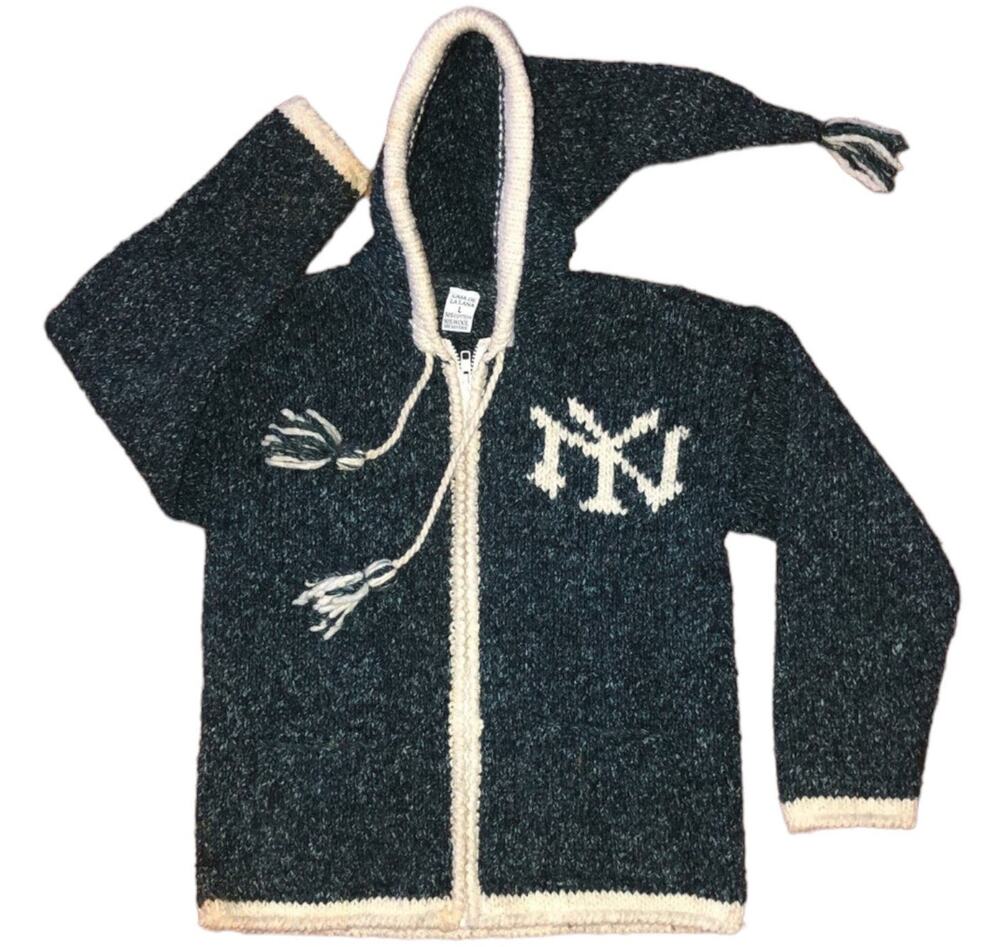 Casa De La Lana Handknit Sweater Jacket NY on it size large